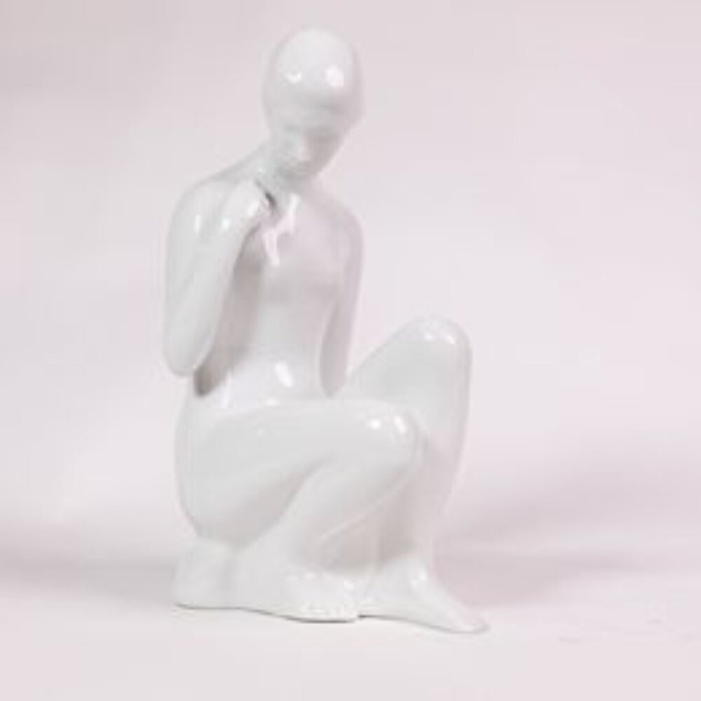 Royal Dux All White Nude Porcelain Figure